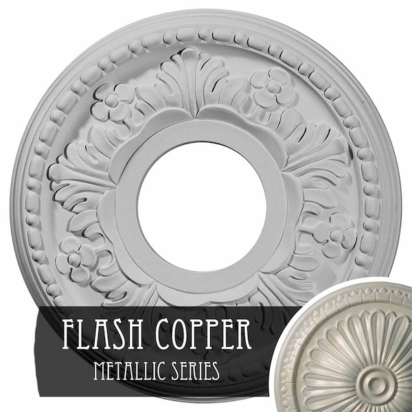 Ekena Millwork Helene Ceiling Medallion (Fits Canopies up to 5 1/4"), 11 7/8"OD x 3 5/8"ID x 7/8"P, Flash Copper CM11HEFCS - main